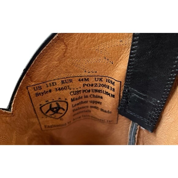 Ariat Sedona Mens Cowboy Boots Leather Black Western Work 34601 Size 11 D - Picture 6 of 6